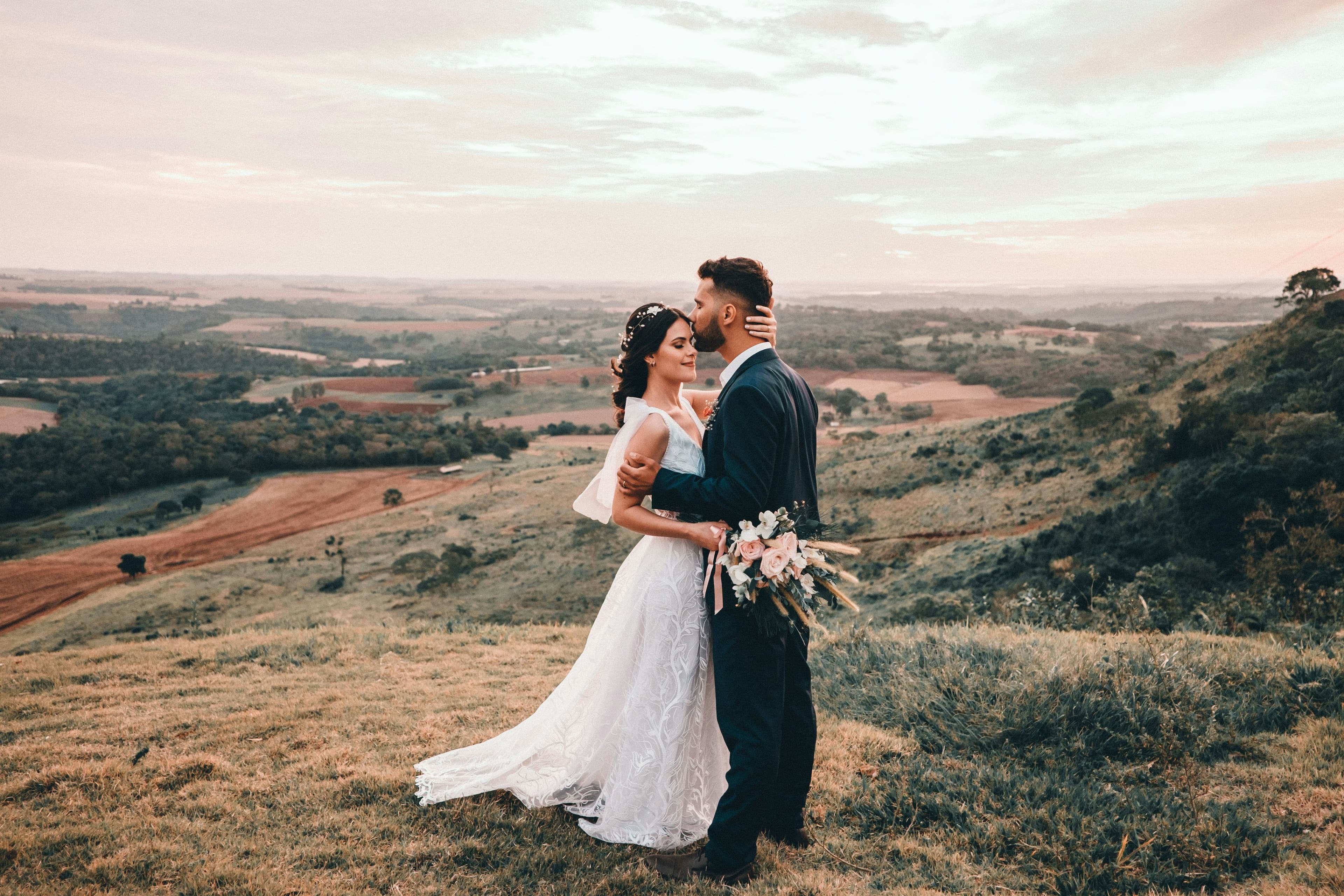 Romantic wedding moment