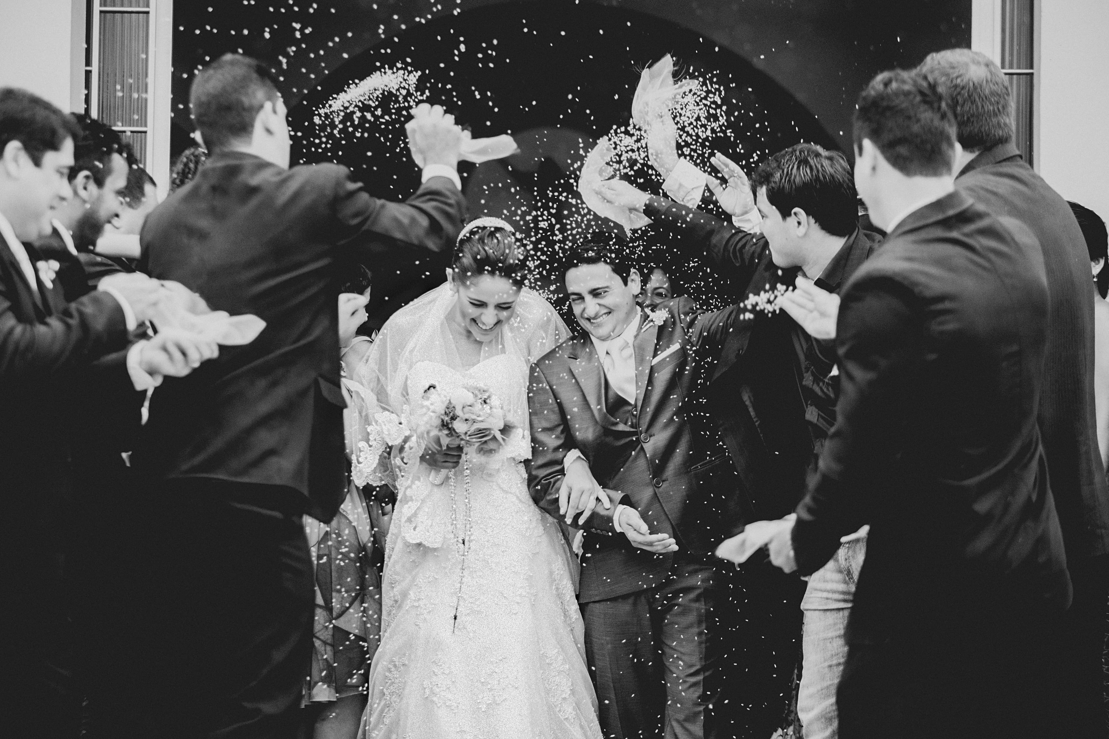Wedding celebration with guests