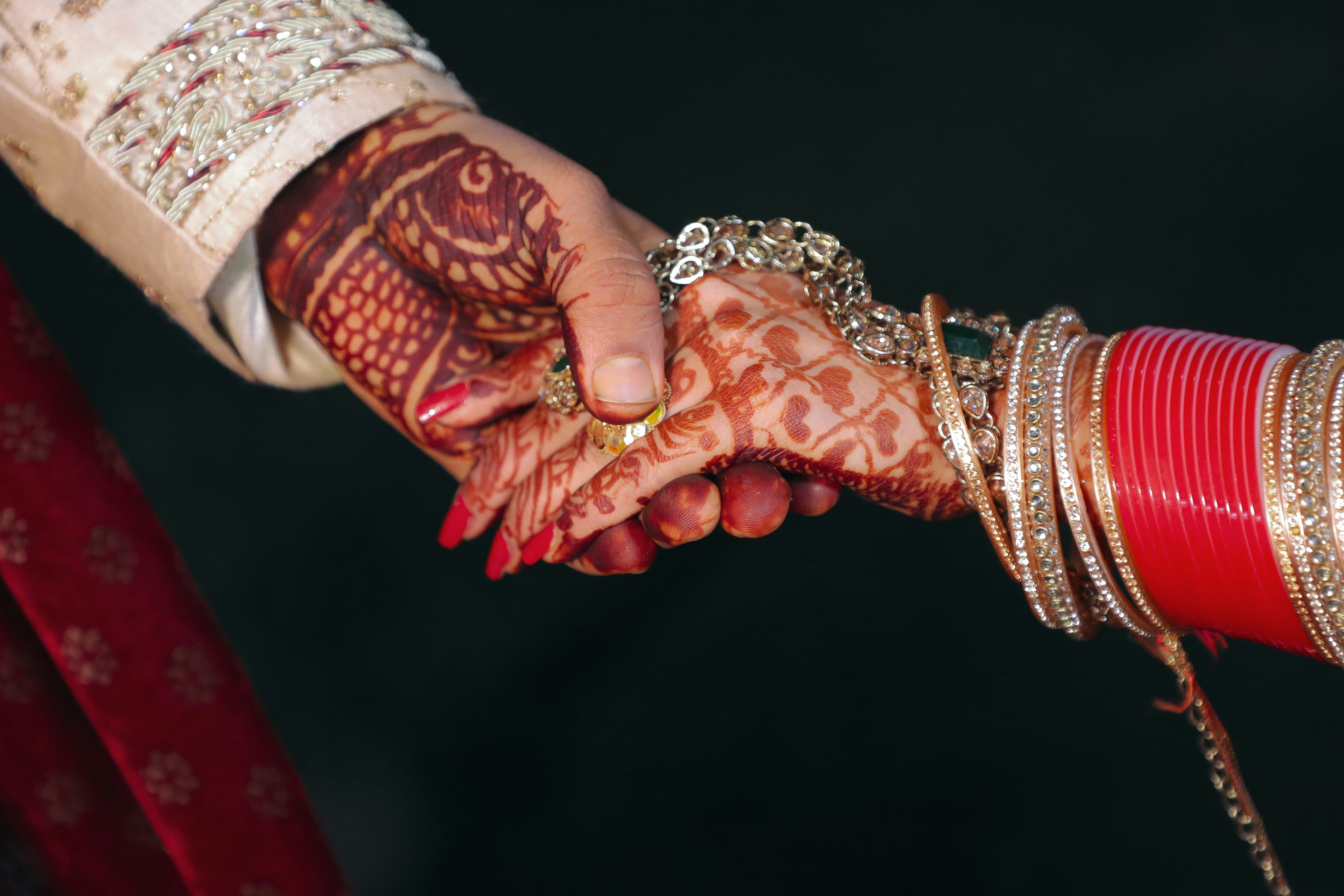 Couple celebrating at an outdoor wedding